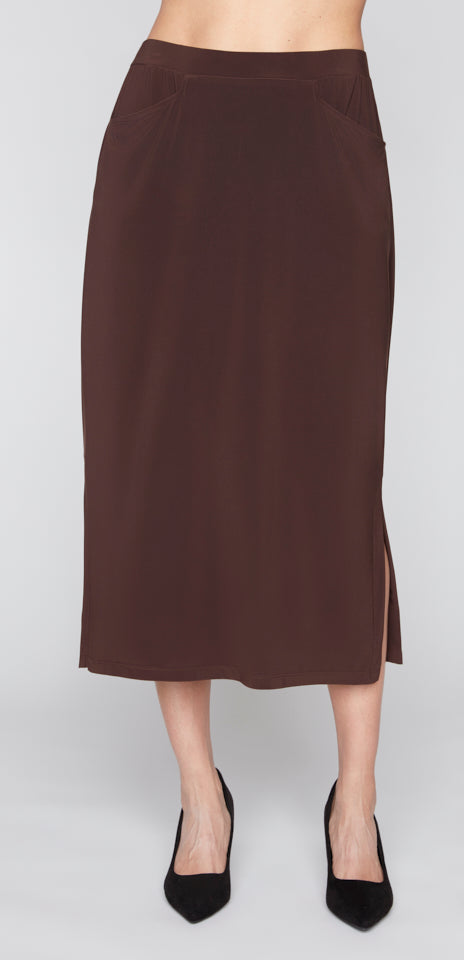 Compli K Pull On Straight Skirt With Side Slits 36606