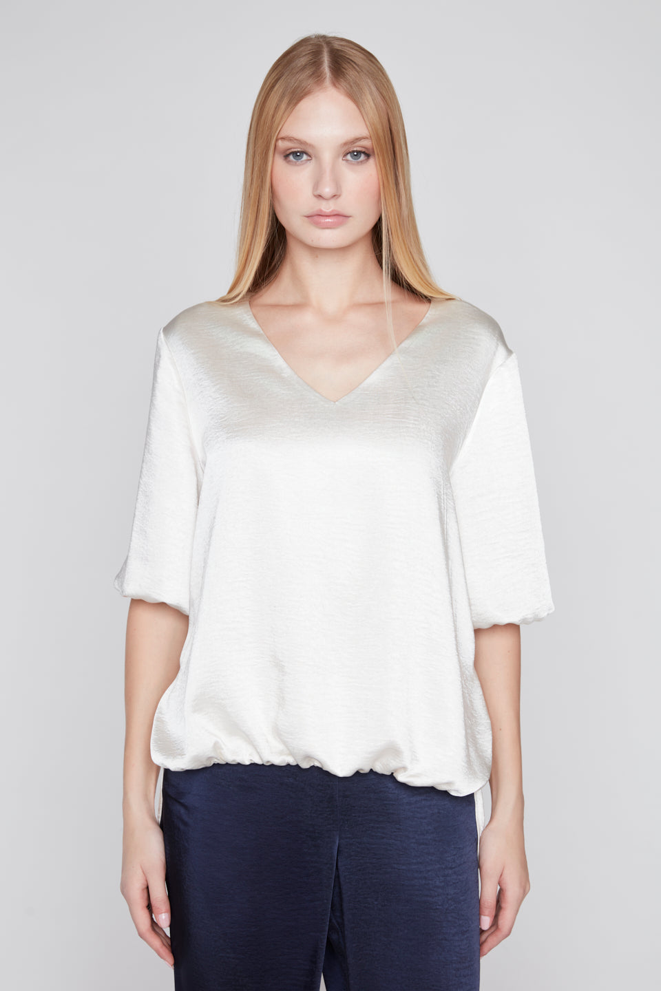Compli K Short Sleeve Novelty V- Neck Top 50317