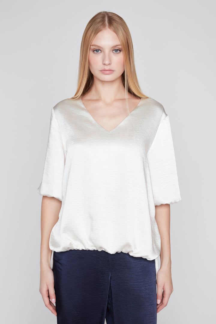 Compli K Short Sleeve Novelty V- Neck Top 50317