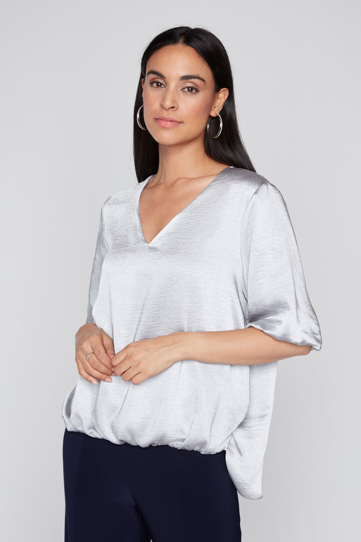 Compli K Short Sleeve Novelty V- Neck Top 50317