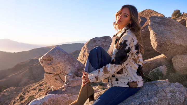 Long Sleeve Fur Jacket in Cow Pattern