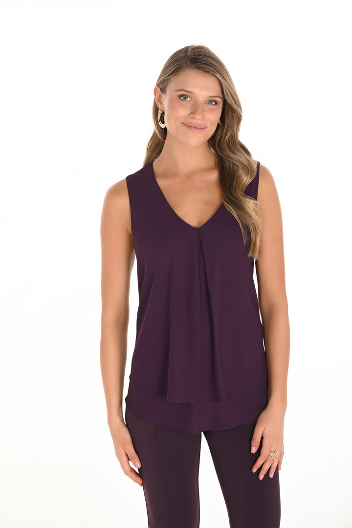 Layered Chiffon V-Neck Top Style 61175