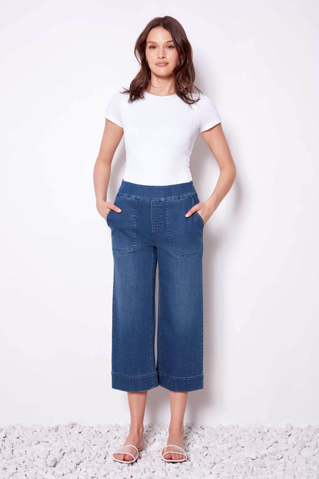 UP! Denim Cropped Wide-leg Pant 68294