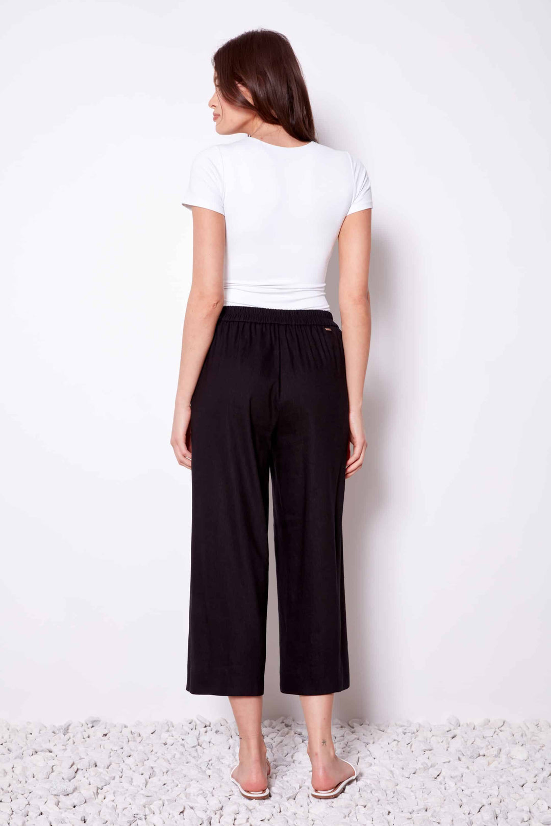 UP! Linen Wide-leg Cropped Pant 68420