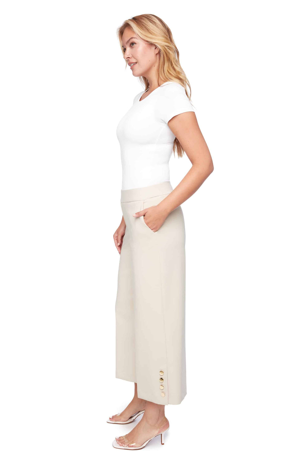 UP! Solid Amalfi Wide-leg Cropped Pant 68467