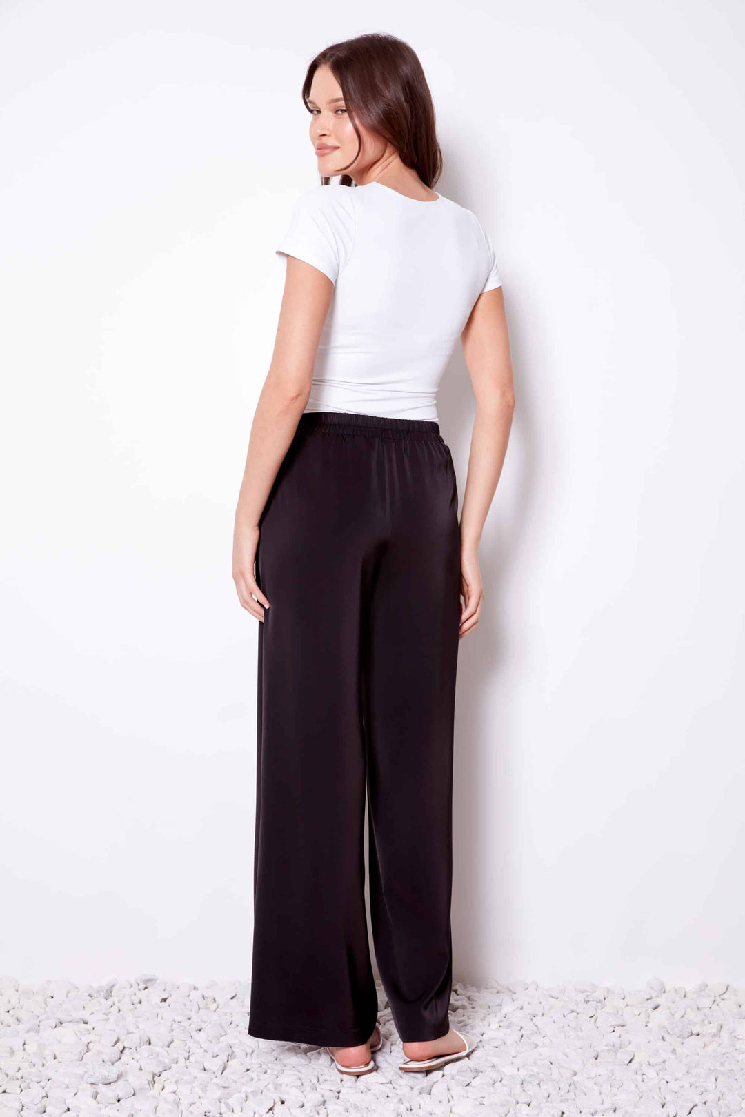 UP! Solid Belize Satin Wide-leg Pant 68487