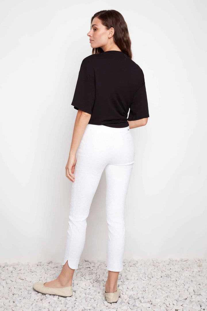 Textured Techno Petal-slit Ankle Pant Style 68816