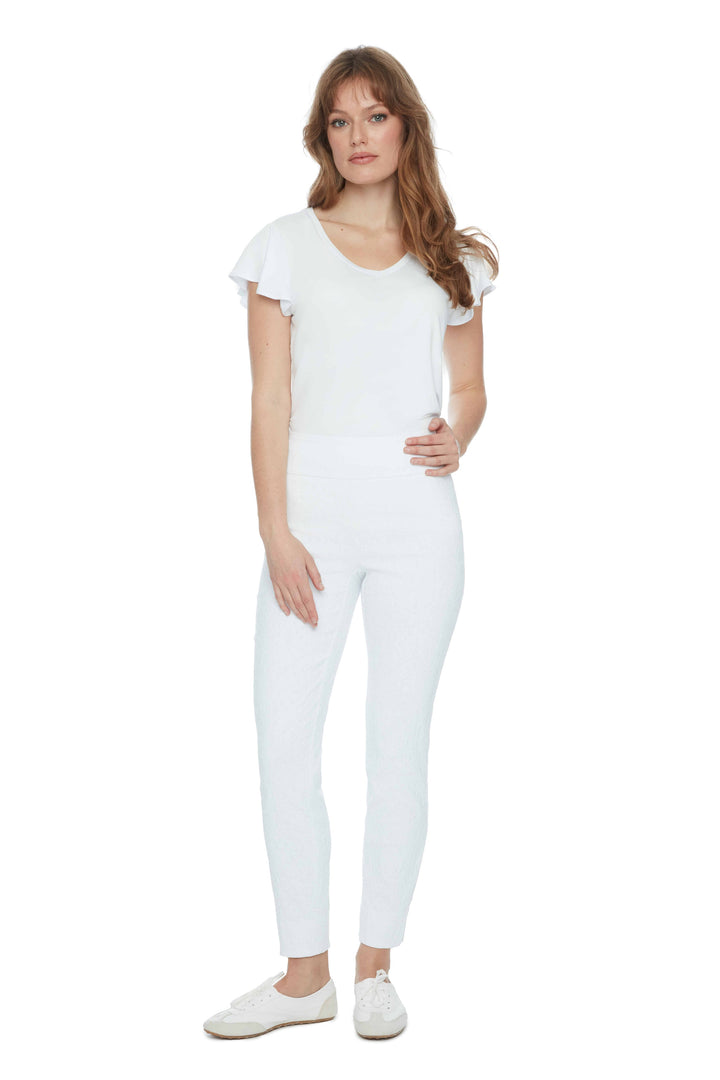 Textured Techno Petal-slit Ankle Pant Style 68816