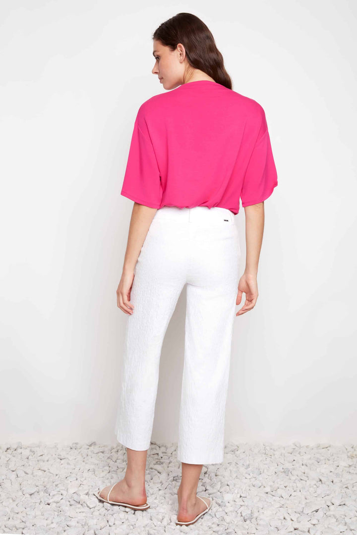 Textured Techno Wide Leg Cropped Pant