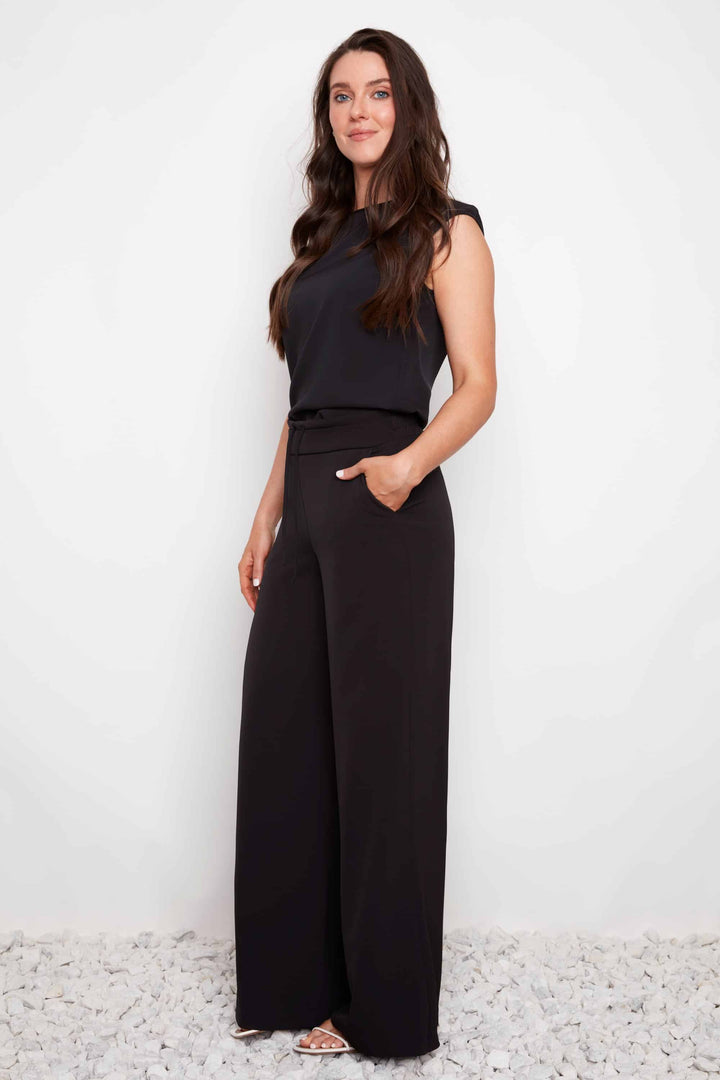 Vegan Silk Wide-leg Full-length Pant