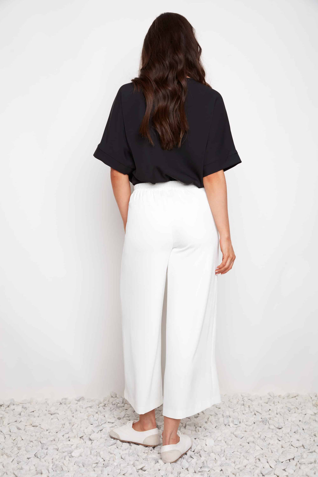 Vegan Silk Wide Leg Cropped Pant Style 68871