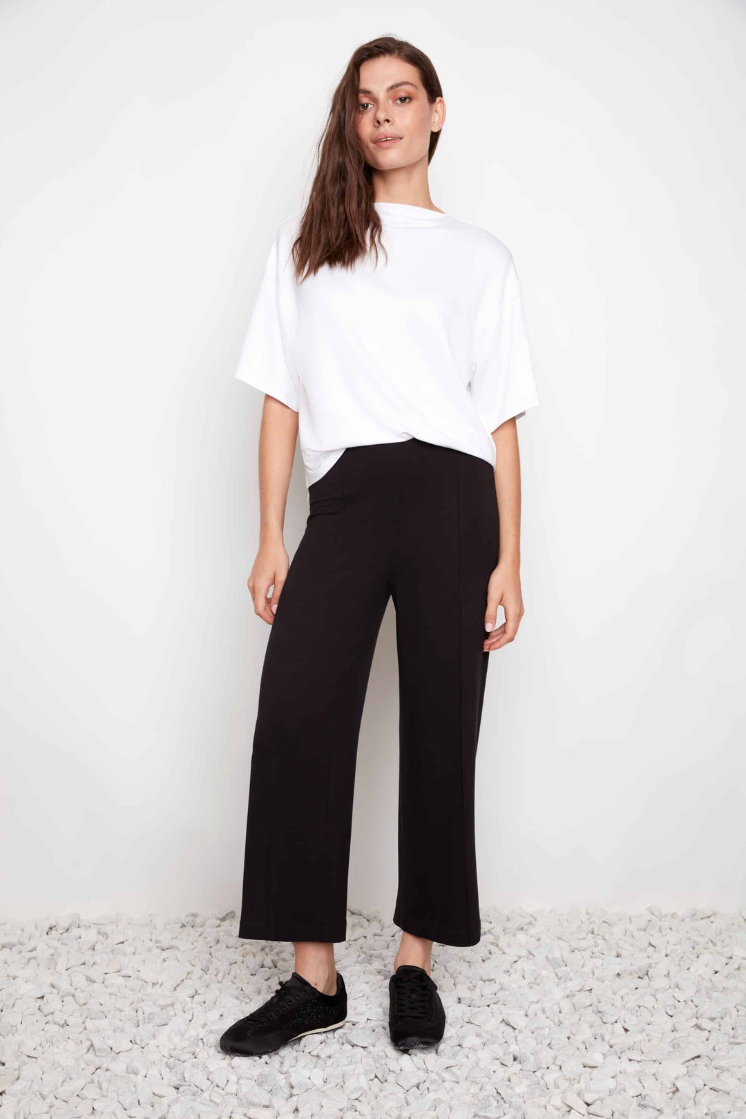 Provence Wide Leg Pintuck Cropped Pant