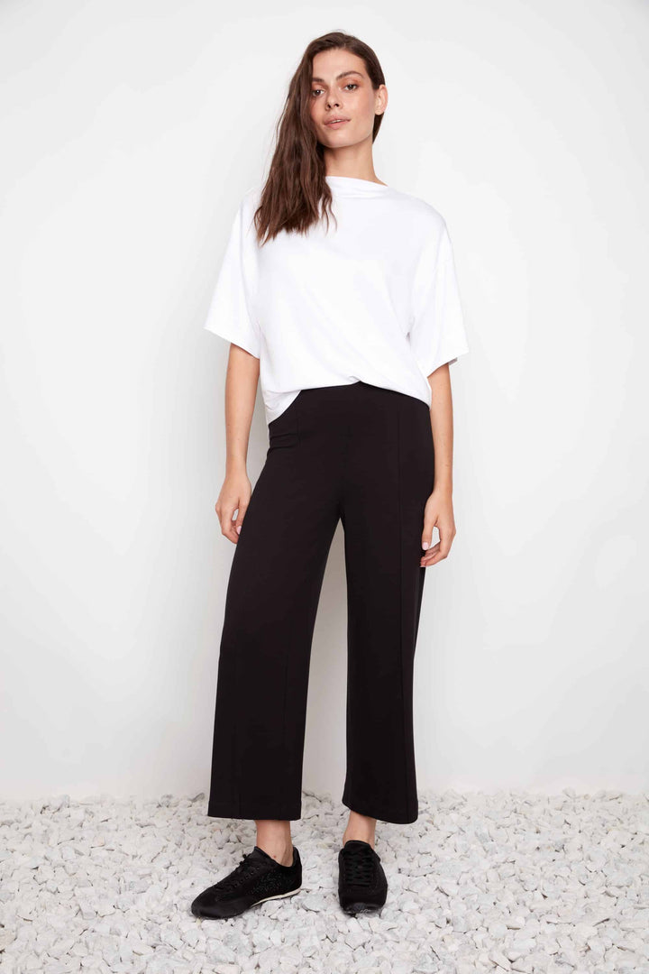 Provence Wide Leg Pintuck Cropped Pant