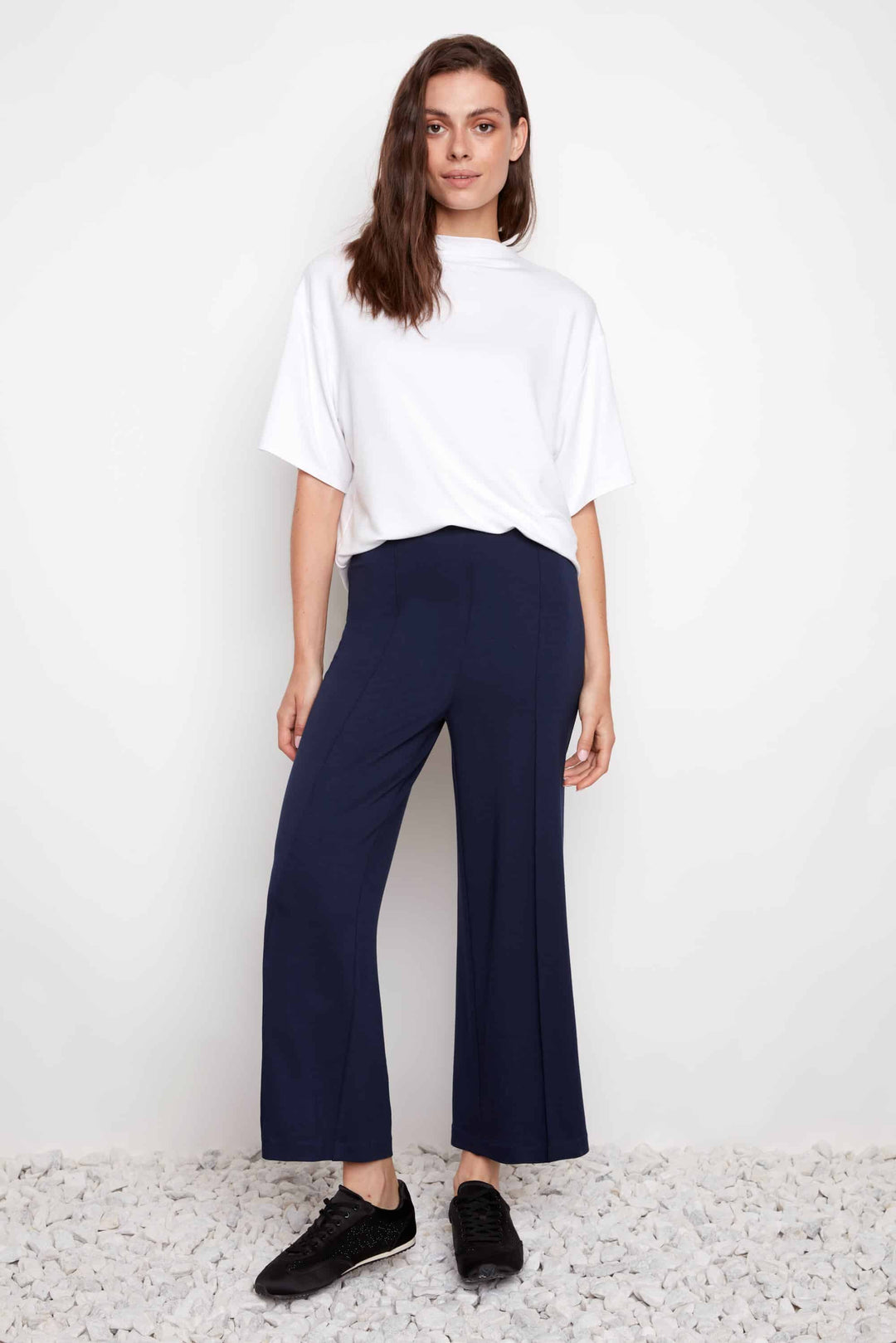 Provence Wide Leg Pintuck Cropped Pant