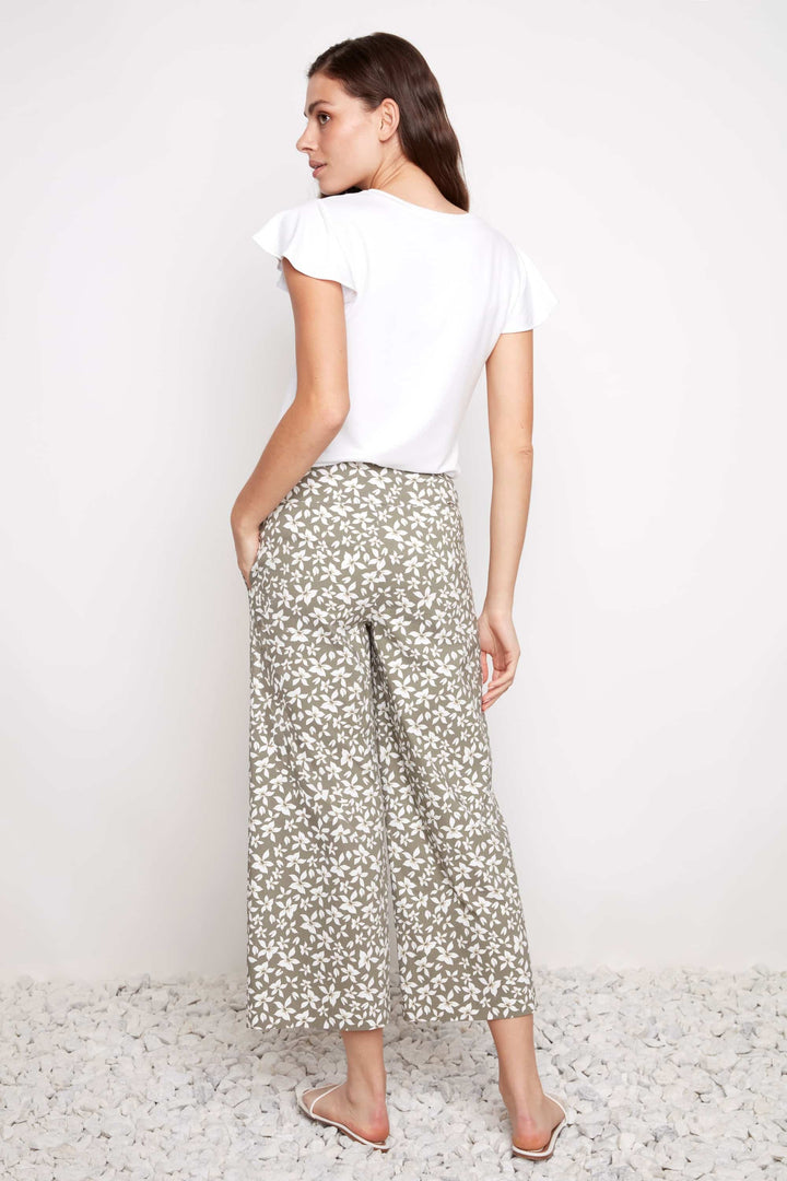 Wild Daisy Techno Wide Leg Cropped Pant Style 68882