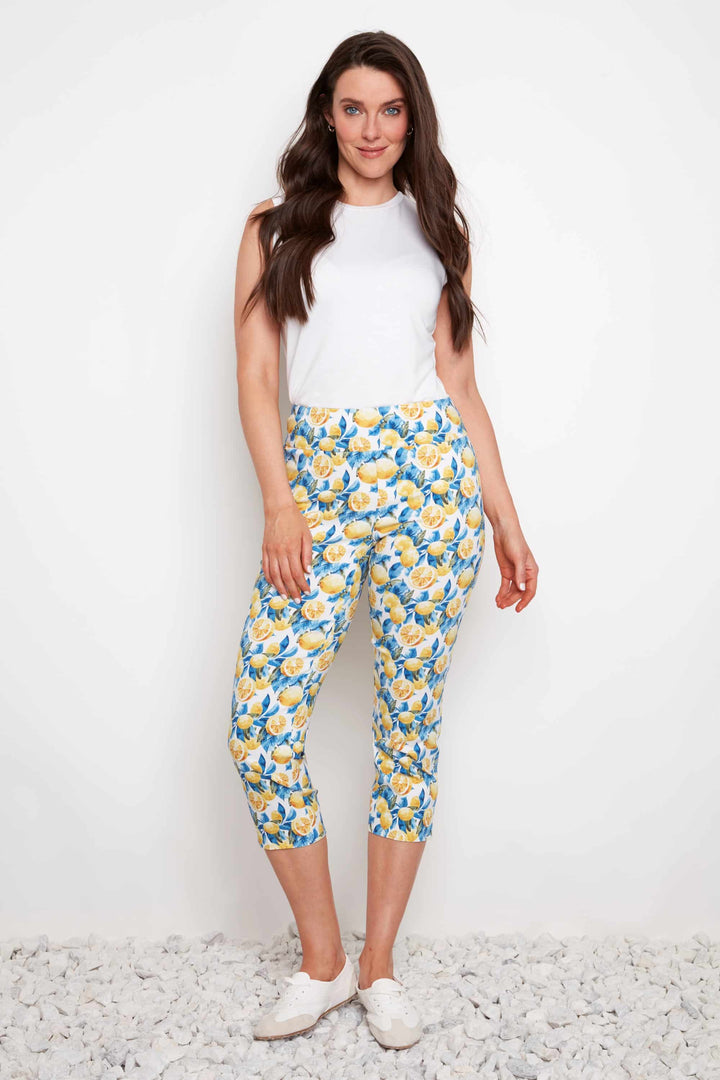 Lemon Blossom Techno Vented Capri Pant Style 68885
