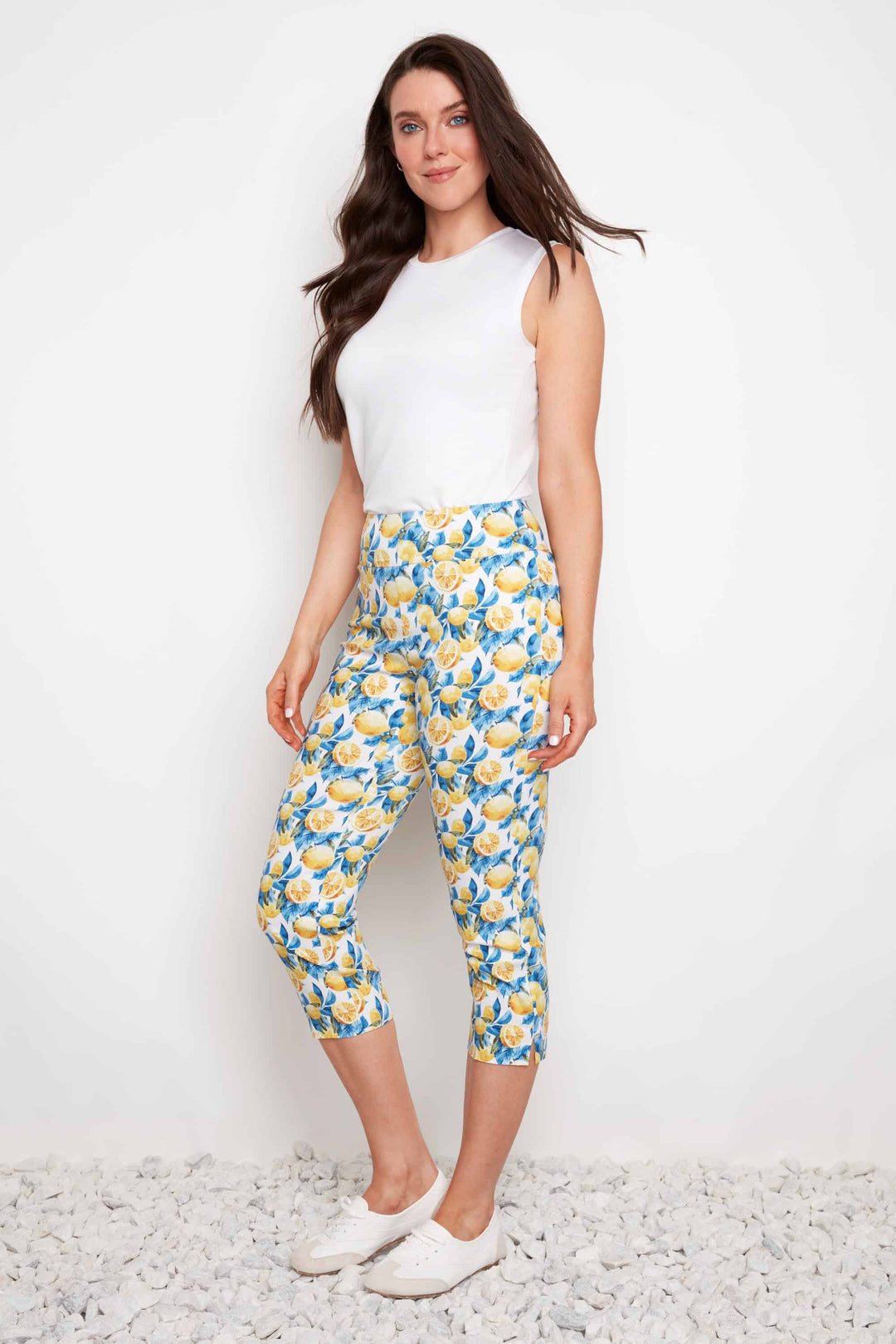 Lemon Blossom Techno Vented Capri Pant Style 68885