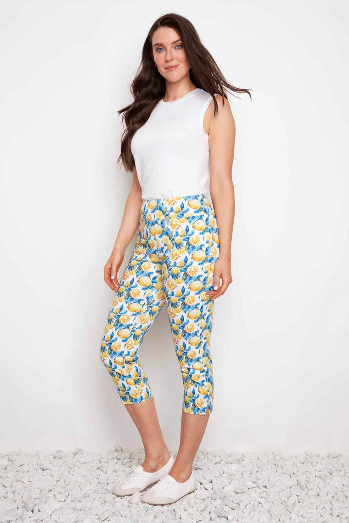 Lemon Blossom Techno Vented Capri Pant Style 68885