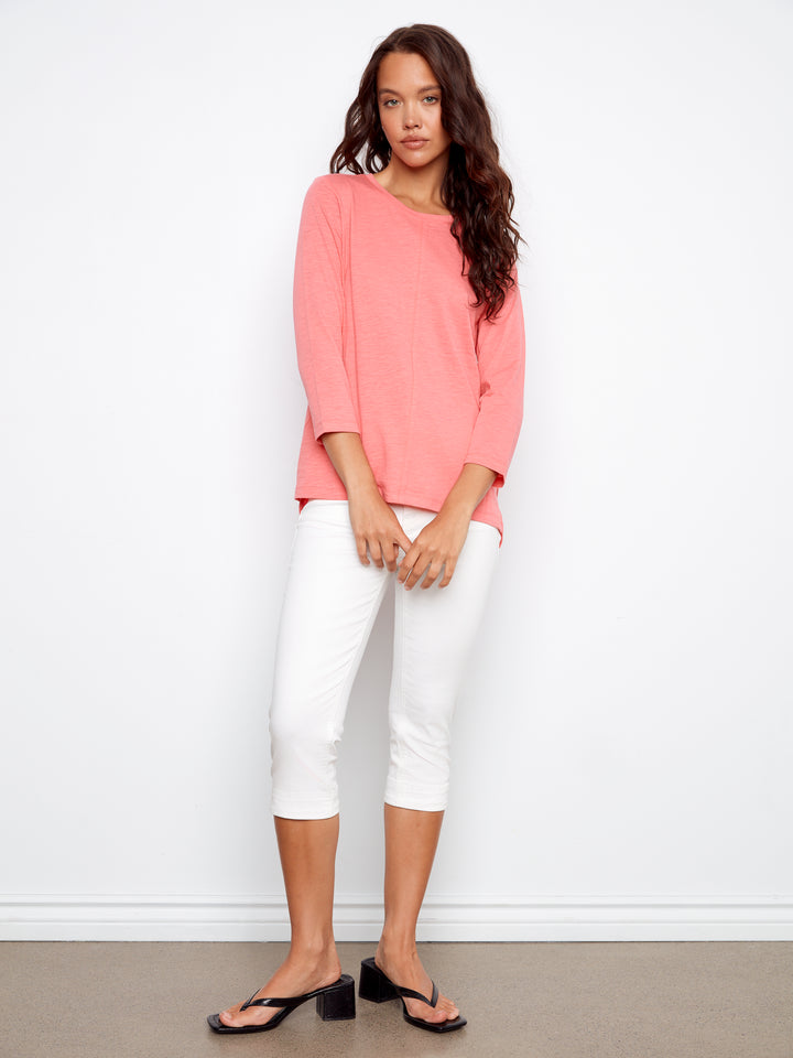 Organic Cotton 3/4 Sleeve Top