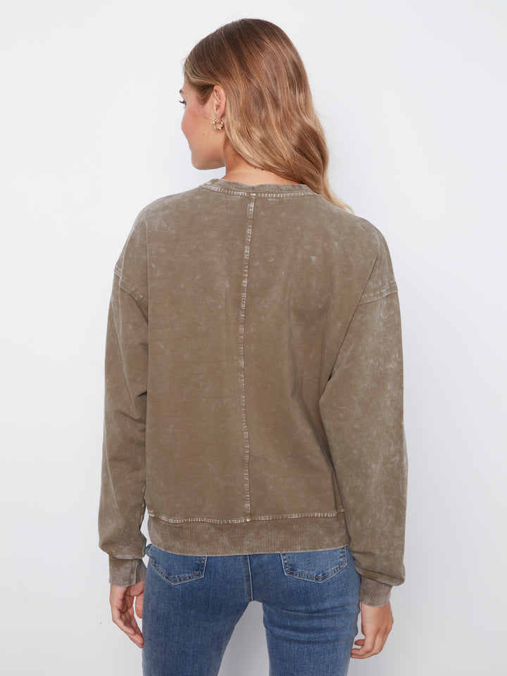 Long Sleeve Top With Flower Applique