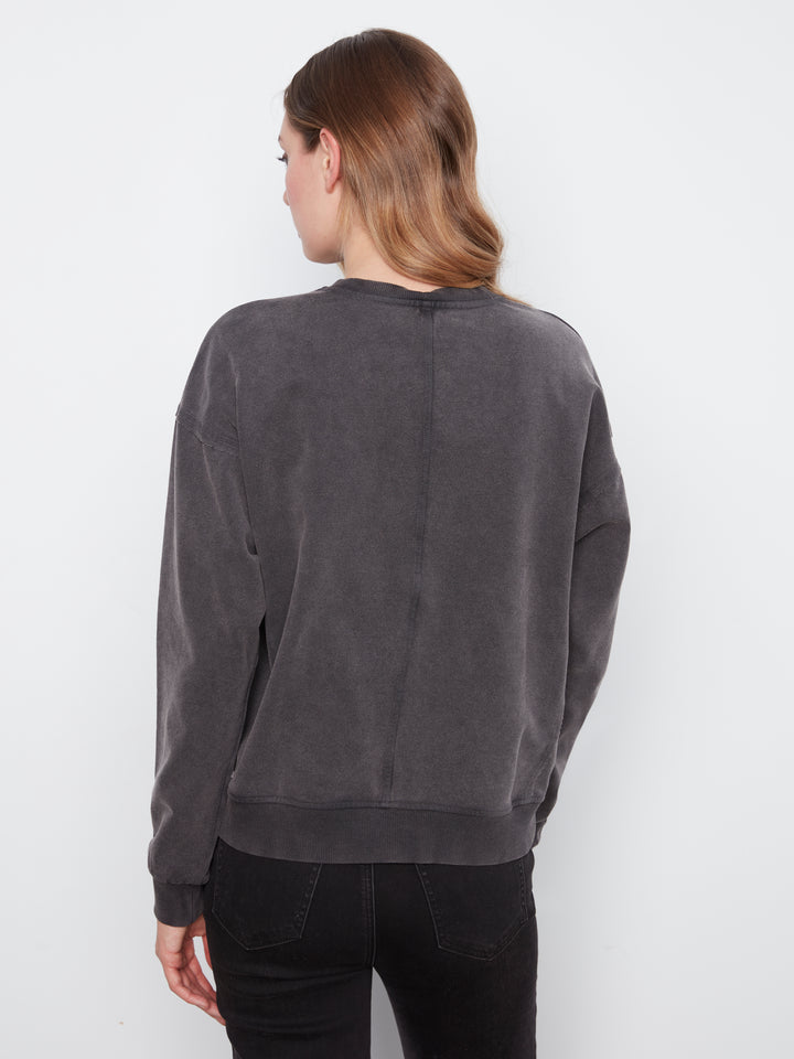 Long Sleeve Top With Flower Applique