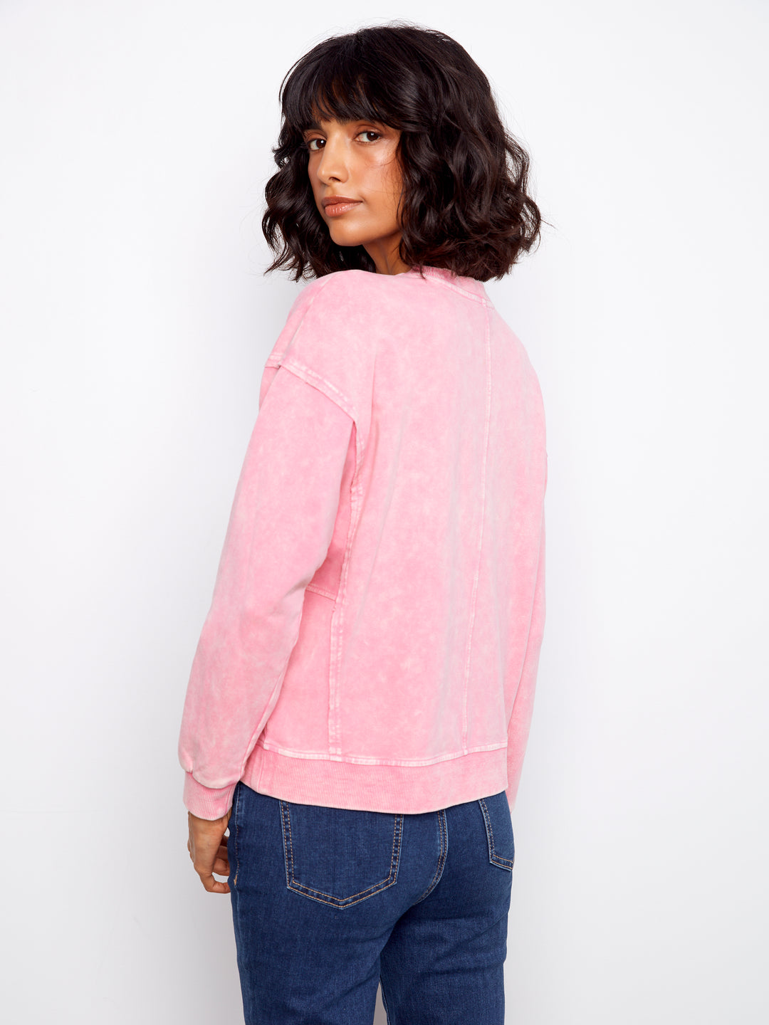 Long Sleeve Top With Flower Applique
