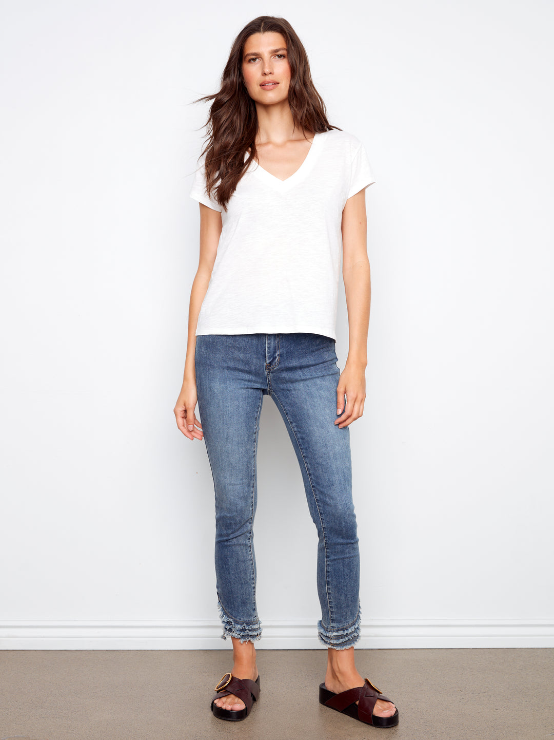 Organic Cotton Drop Shoulder V-Neck T-Shirt