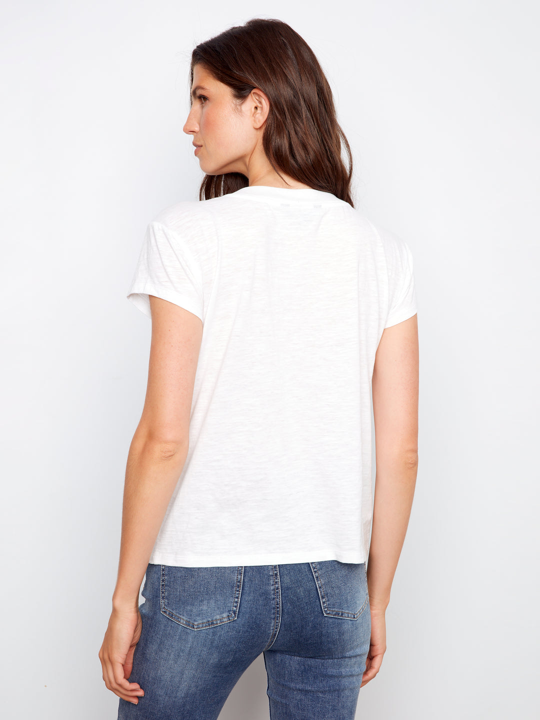 Organic Cotton Drop Shoulder V-Neck T-Shirt