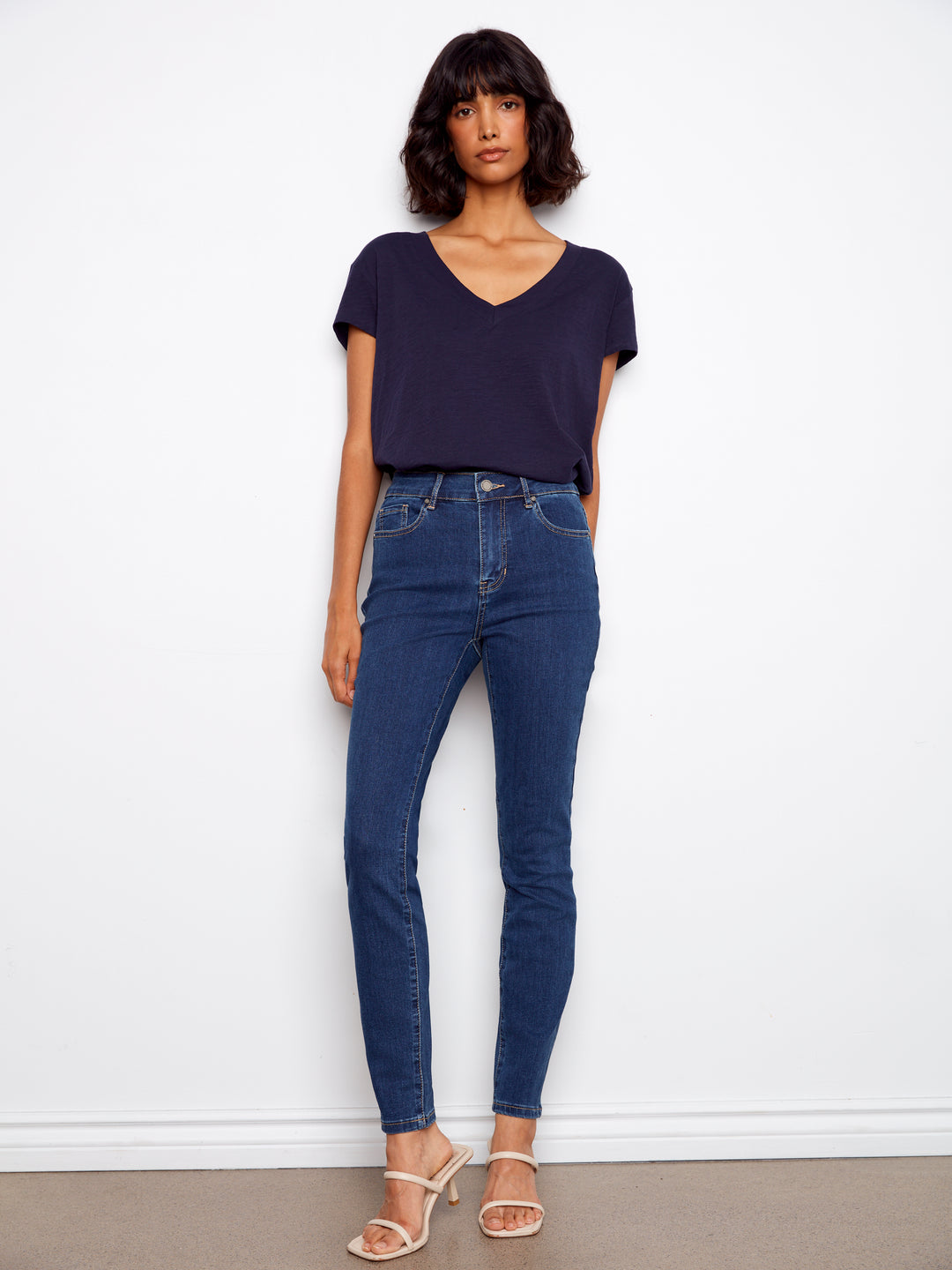 Organic Cotton Drop Shoulder V-Neck T-Shirt