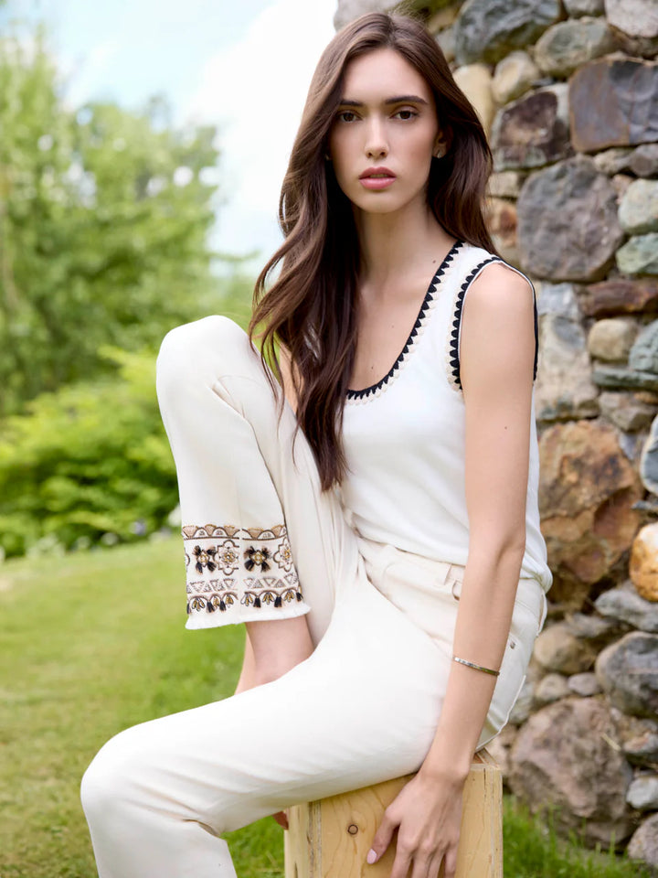 Knit Tank Top With Crochet Detail