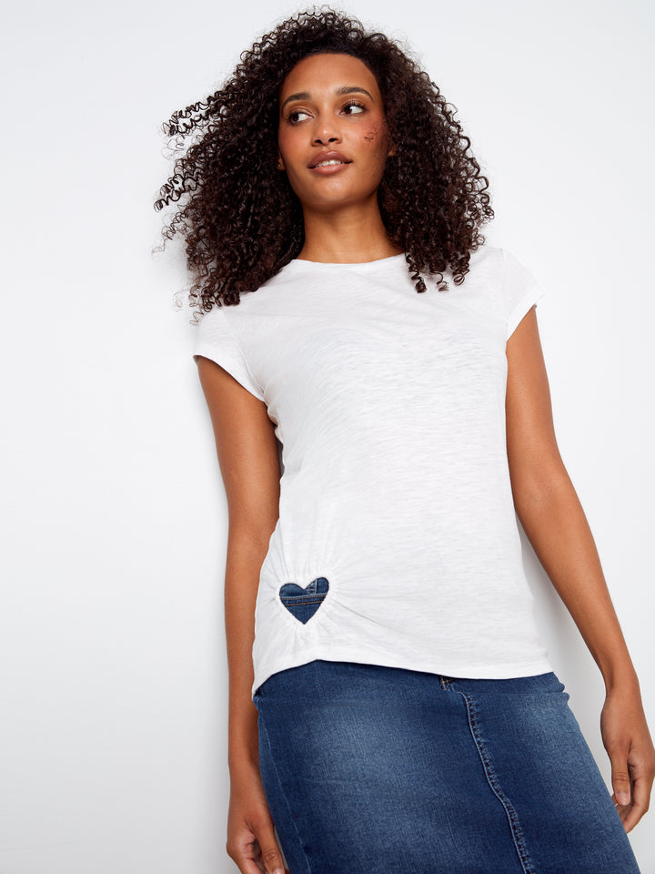 Organic Cotton T-Shirt With Heart Cut-Out
