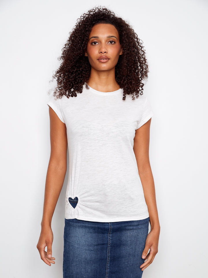 Organic Cotton T-Shirt With Heart Cut-Out