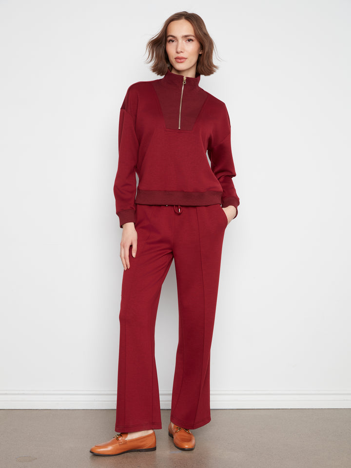 Long Sleeve Half-Zip High Collar Sweatshirt