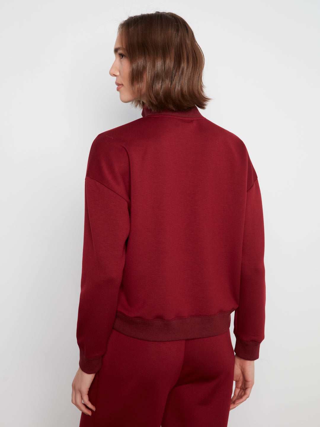 Long Sleeve Half-Zip High Collar Sweatshirt