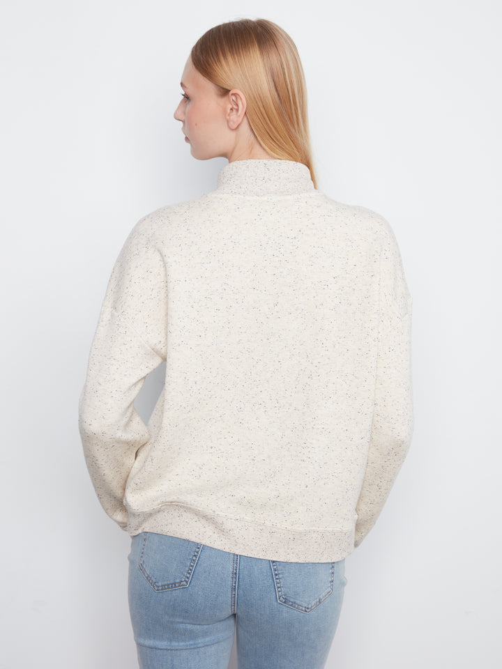 Long Sleeve Half-Zip High Collar Sweatshirt