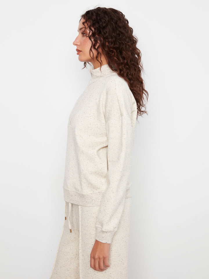 Long Sleeve Half-Zip High Collar Sweatshirt