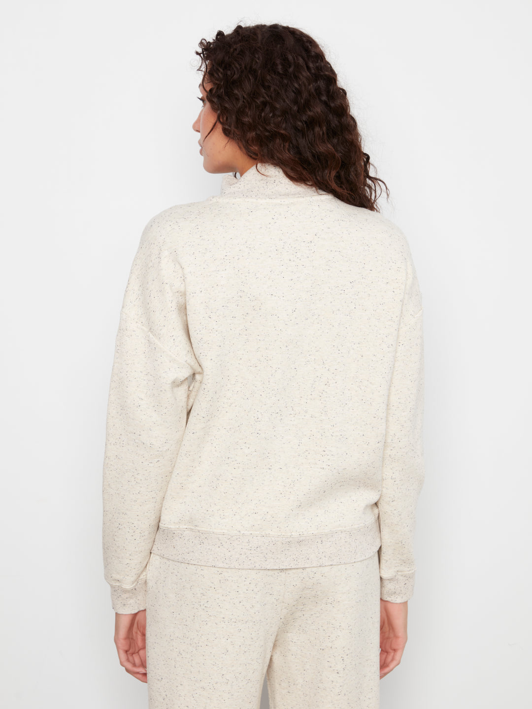 Long Sleeve Half-Zip High Collar Sweatshirt