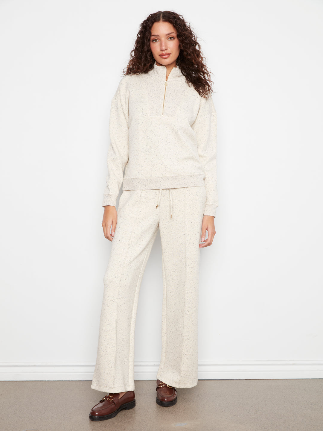 Long Sleeve Half-Zip High Collar Sweatshirt