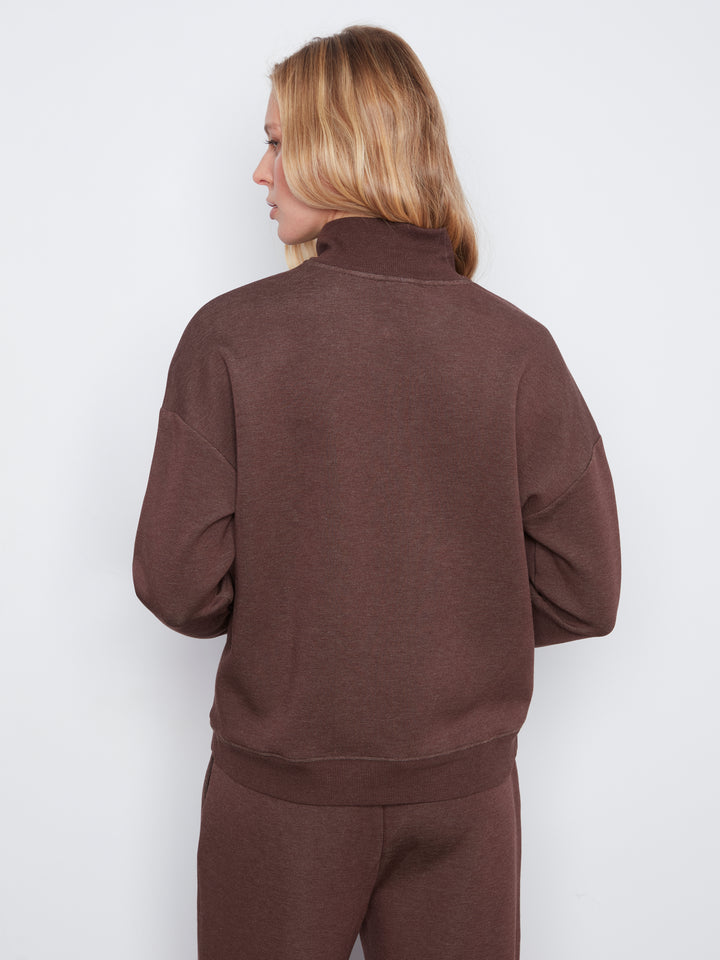 Long Sleeve Half-Zip High Collar Sweatshirt