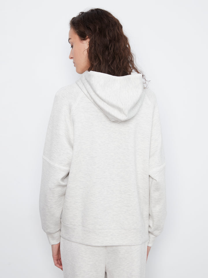 Raglan Sleeve Hoodie with Blanket Stitch