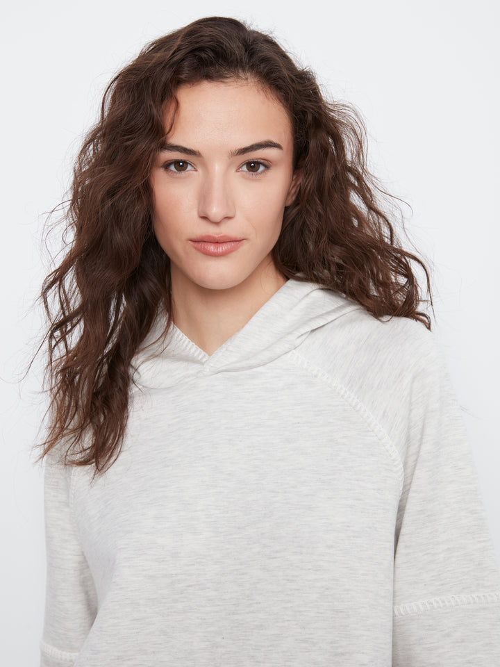 Raglan Sleeve Hoodie with Blanket Stitch