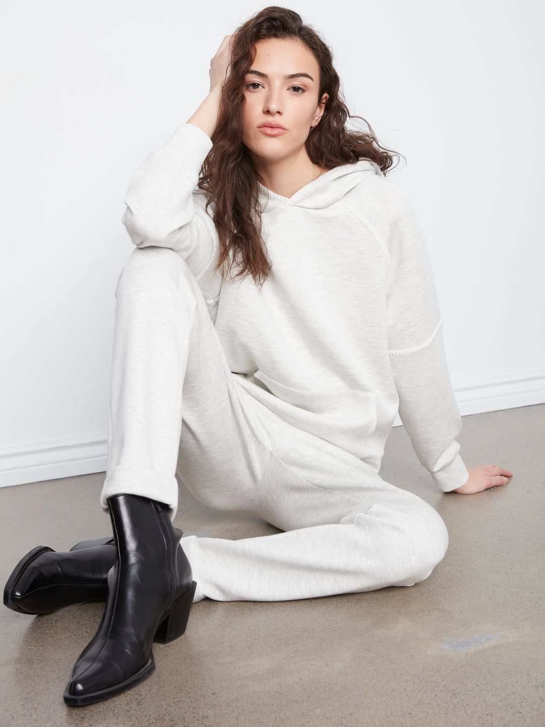 Raglan Sleeve Hoodie with Blanket Stitch