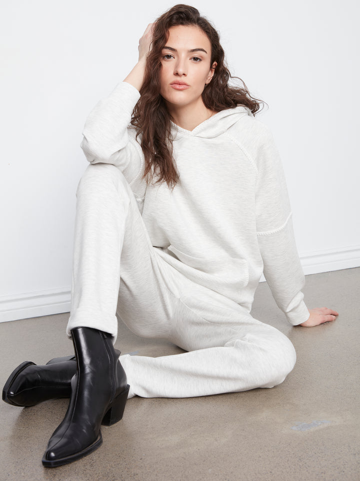 Raglan Sleeve Hoodie with Blanket Stitch