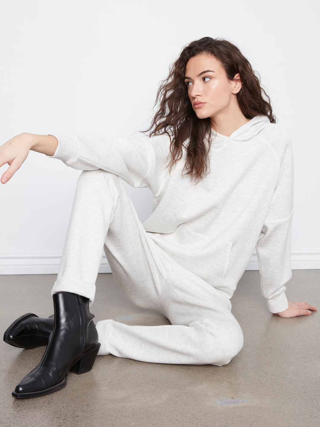 Raglan Sleeve Hoodie with Blanket Stitch