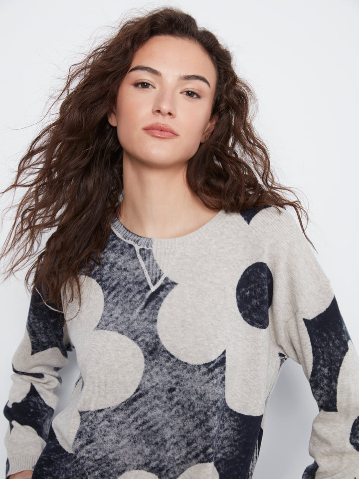 Long Sleeve Crew Neck Printed On Reverse Sweater