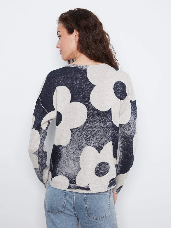 Long Sleeve Crew Neck Printed On Reverse Sweater