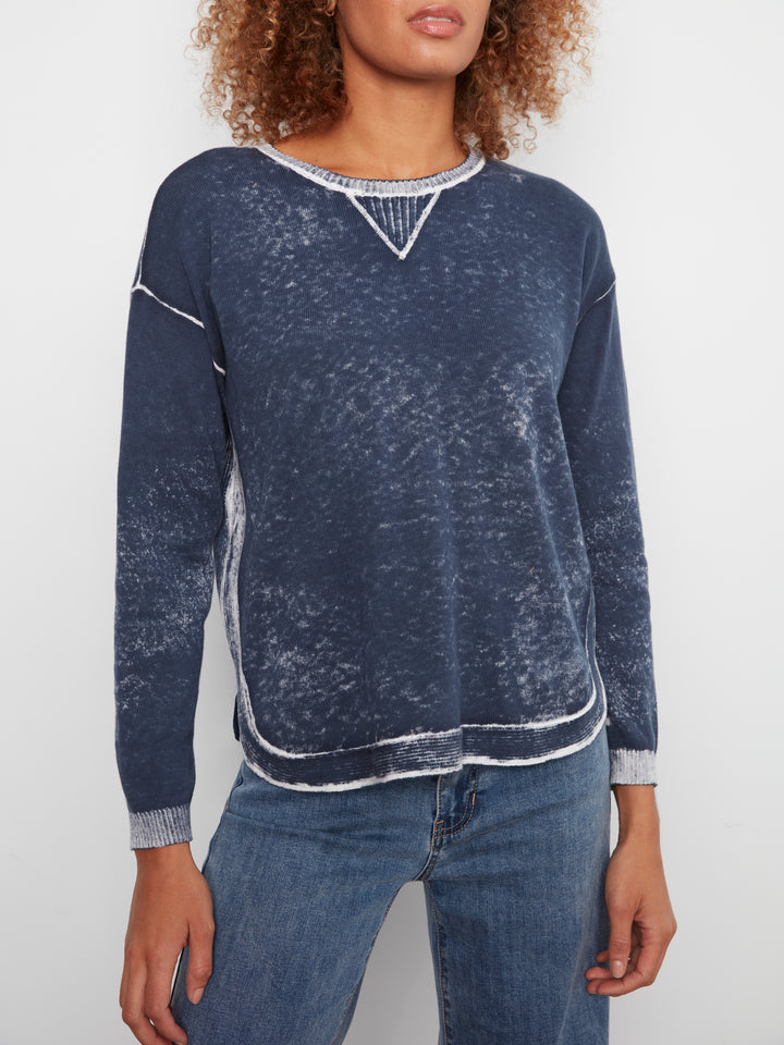 Long Sleeve Crew Neck Printed on Reverse Sweater