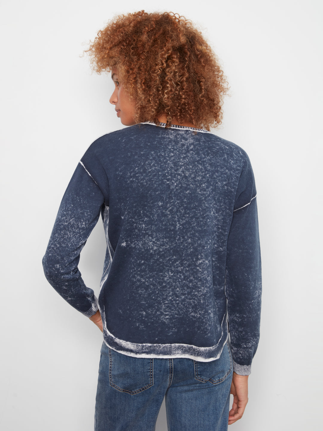 Long Sleeve Crew Neck Printed on Reverse Sweater