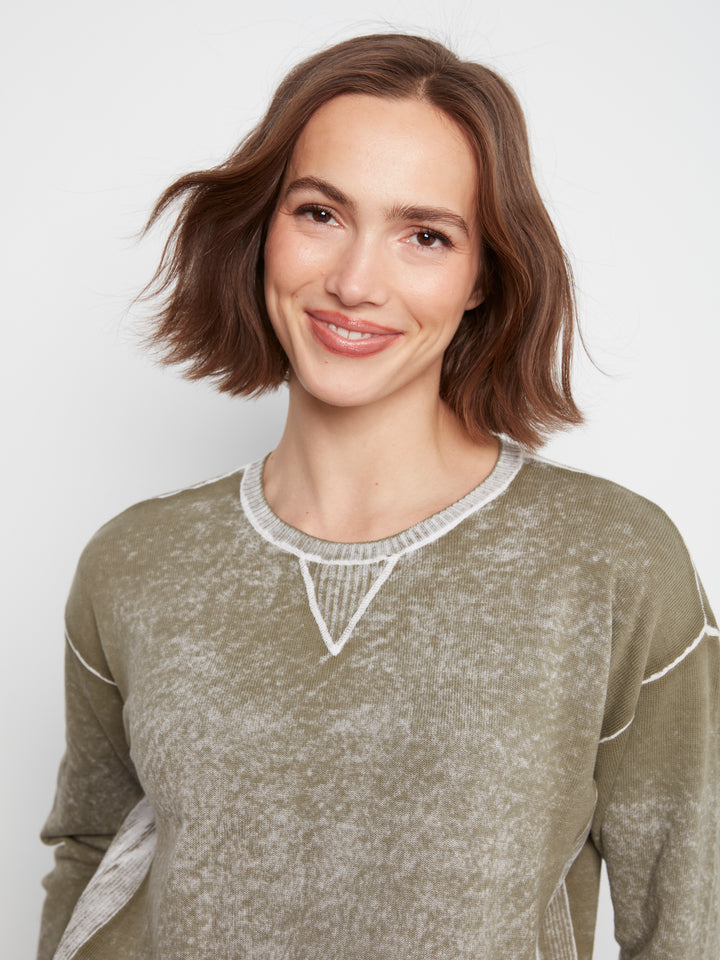 Long Sleeve Crew Neck Printed on Reverse Sweater