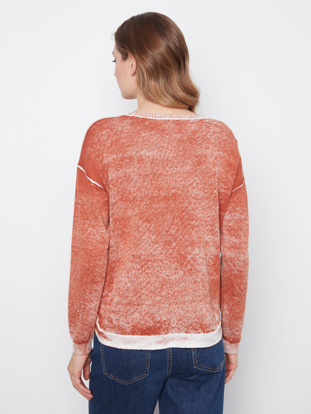 Long Sleeve Crew Neck Printed on Reverse Sweater